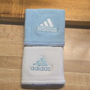 Adidas Unisex Sky Blue and White Wristbands Sweat Bands Tennis Pickle Ball NWOT